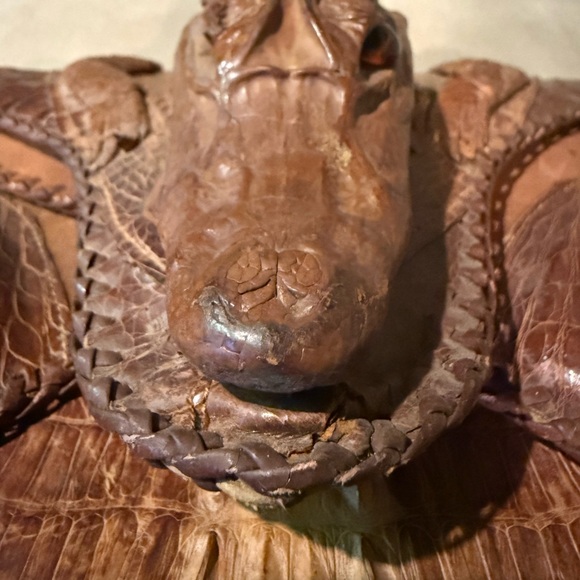 Brown Crocodile Leather Clutch